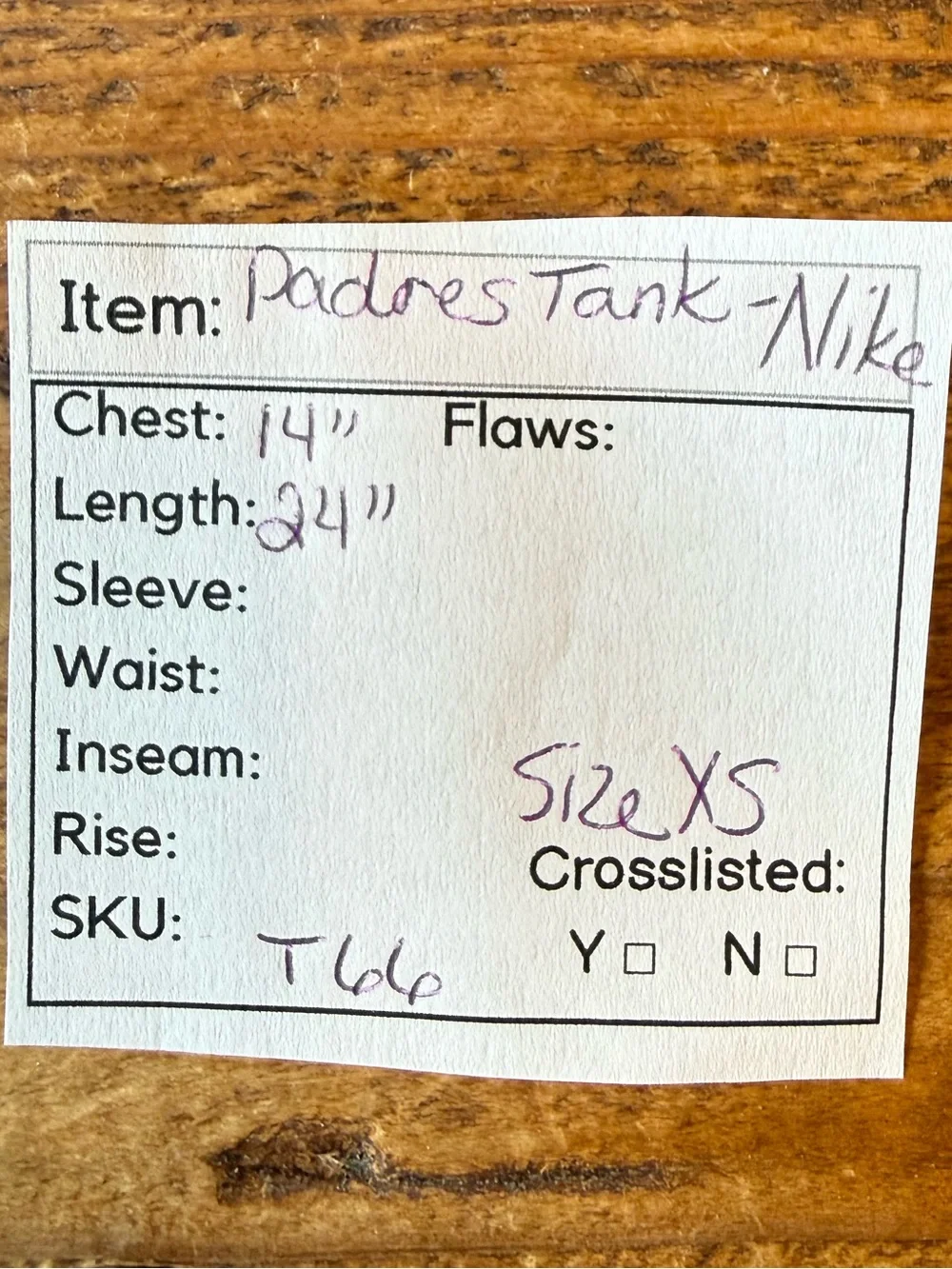 T66 -Nike Padres Dri-FIT Sleeveless Athletic Tank